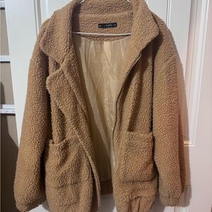 Zaful Warm Brown Teddy Jacket